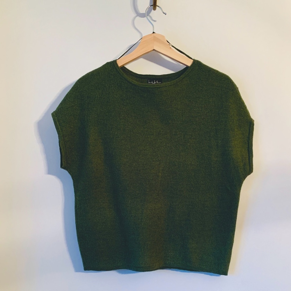 Nicole Miller Green Merino Wool Women's Top